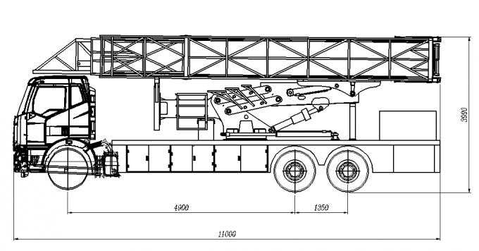 Écurie sûre en aluminium nationale de bonne représentation de camion d'inspection de pont en plate-forme du châssis V 15+2m de FAW